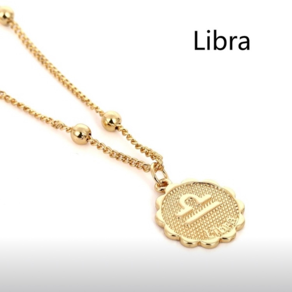 Libra Gold Stainless Steel Necklace
